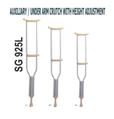 Axillary underarm crutches with height adjustment