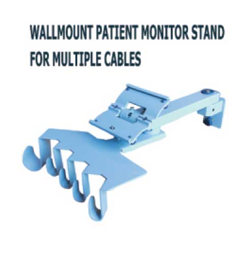 Wallmount Patient Monitor Stand for Multiple Cables
