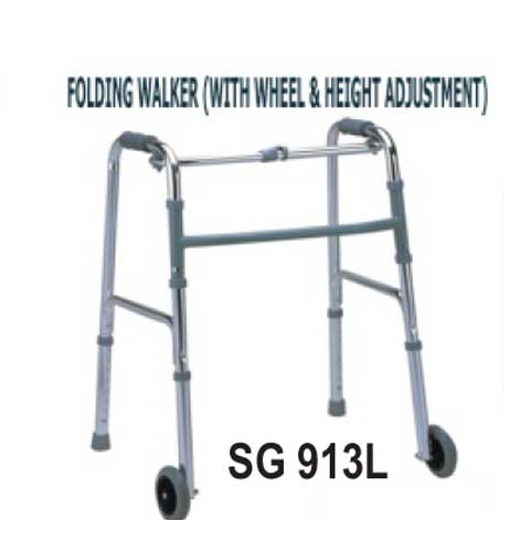 Folding Walker with wheel &  Height Adjustable